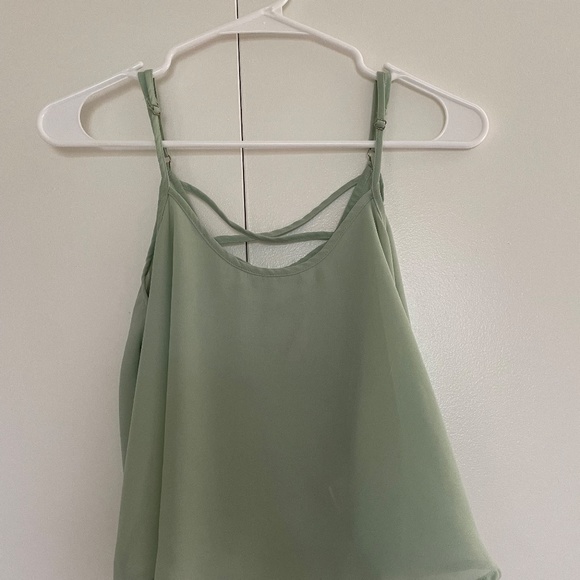 Mine Mint Green Hi-Low Mesh Spaghetti Strap Crop Top Size M 🌷🌺🌷 - Picture 11 of 12